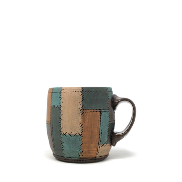 Patchwork Mug: Teal + Orange