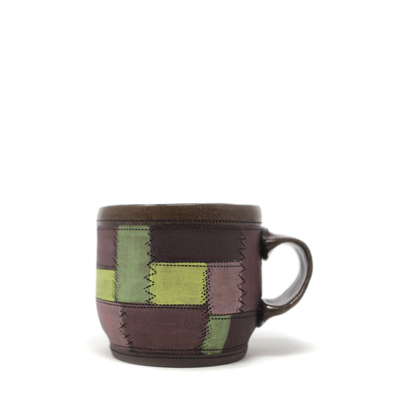 Patchwork Mug: Purple + Green