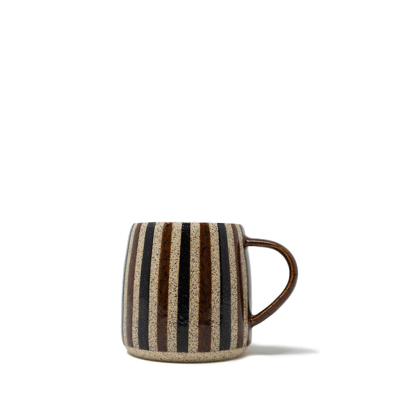 Striped Mug: Black + Brown