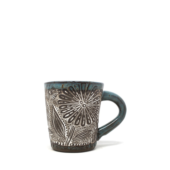 Floral Mug: Blue / Green